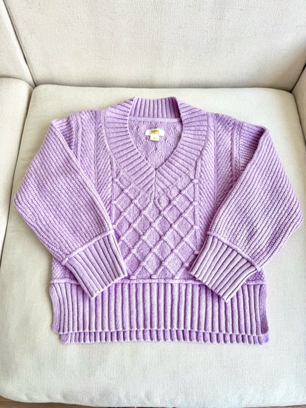 Anthropologie Maeve V-Neck Pullover Sweater – Lavender (XS)